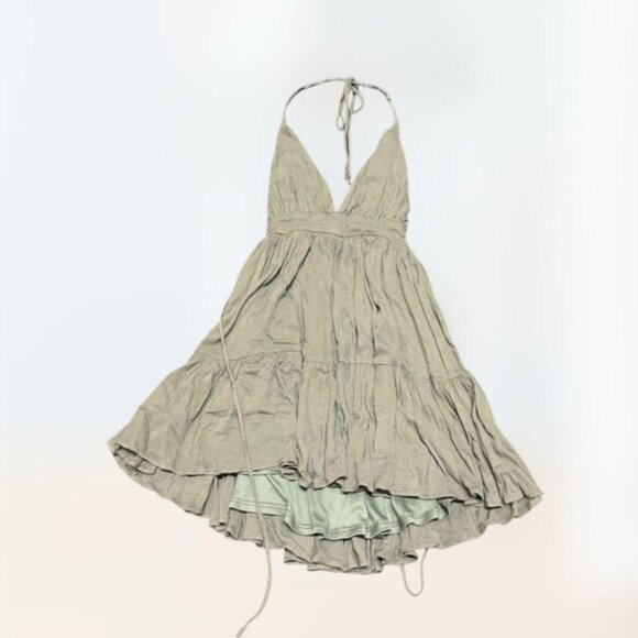 Lovely Day flowy green summer sleeveless dress women's size S - Picture 1 of 3